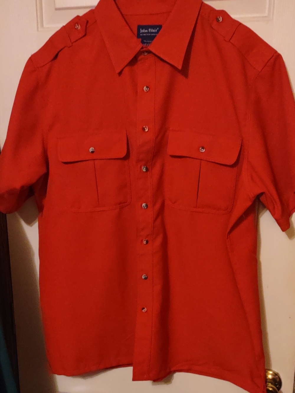 NWOT Men's Burnt Orange Short-Sleeve Button-Up Shirt